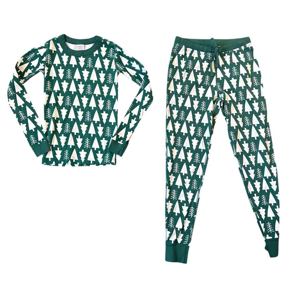Hanna Andersson Kids Christmas Trees Cotton Pajama Set Size Small/ 12